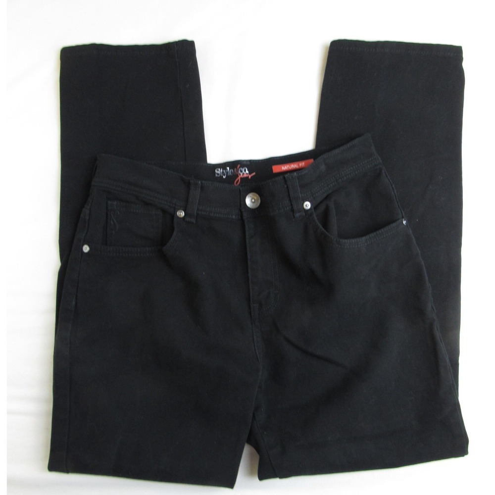 Style & Co Jeans Natural Fit Straight Leg Black Women's Size 8S - Picture 3 of 7